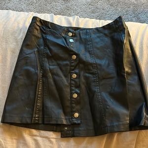 Leather mini skirt